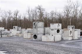Rahns Concrete: Rahns Concrete precast structures in the storage yard.